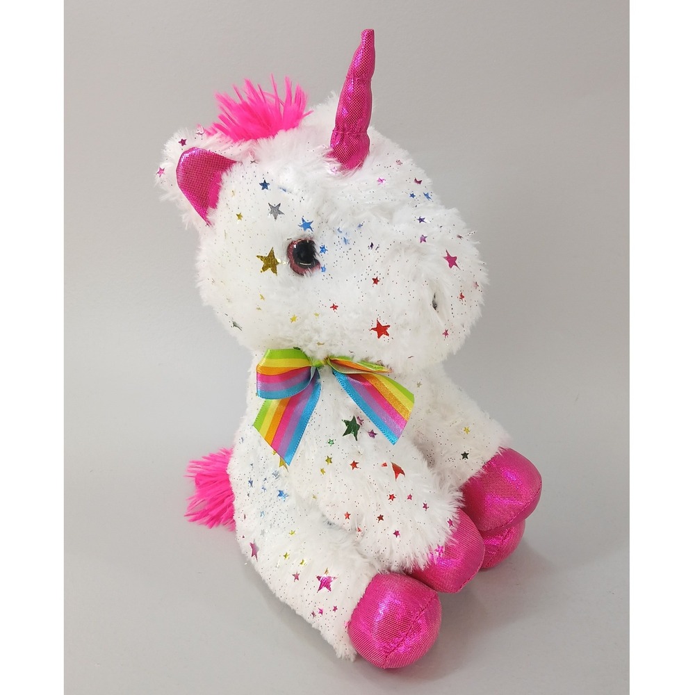 Toy Factory Plush Paradise Starry Unicorn Plush 10 Inch White Pink Rainbow